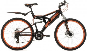 Qivelo Fully Bliss 26 - zwart/oranje - jongens mountainbike