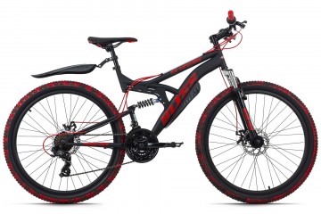 Qivelo Fully Bliss Pro 26 - zwart/rood - jongens mountainbike