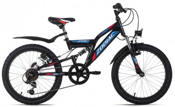 Qivelo Fully 20 Zodiac Plus - zwart/rood - jongens mountainbike