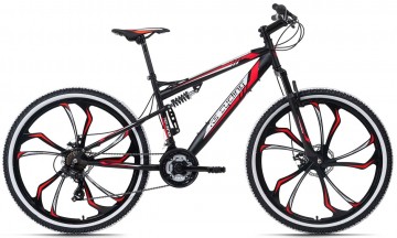 Qivelo Fully 27,5 Scrawler - zwart/rood - mountainbike