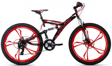 Qivelo Fully 26 Topspin - zwart/rood - jongens mountainbike