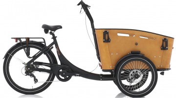 Vogue Superior 3 elektrische driewieler bakfiets - mat zwart/bruin
