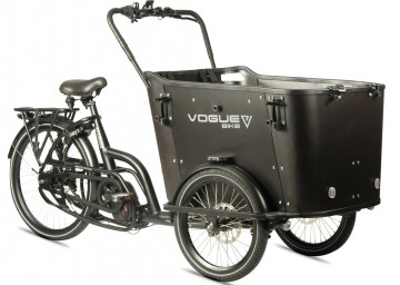 Vogue Avenger elektrische driewieler bakfiets - mat zwart/zwart