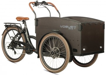 Vogue Journey elektrische bakfiets - mat zwart/bruin