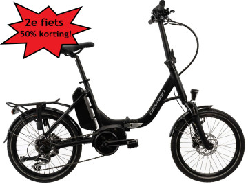Qivelo Devron Fold middenmotor - zwart - elektrische vouwfiets 