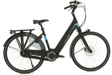 Qivelo Tour Deluxe - mat zwart/blauw - elektrische damesfiets