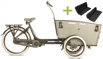 Qivelo Curve 3 540Wh - elektrische bakfiets - zwart/grijs