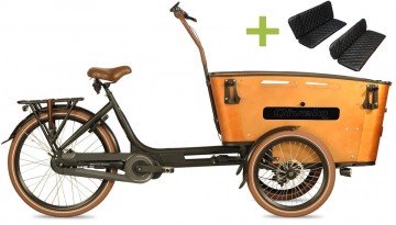 Qivelo Curve 3 540Wh - elektrische bakfiets - zwart/bruin