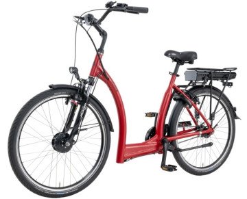 Pfautec Fena FM - mat rood - elektrische damesfiets