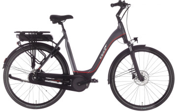 Ebike Das Original Comfort Plus - grijs/zwart/rood - elektrische damesfiets