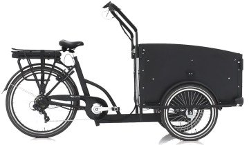 Vogue Troy - elektrische driewieler bakfiets - mat zwart/zwart