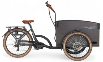 Vogue Journey Plus - elektrische bakfiets - mat zwart/bruin