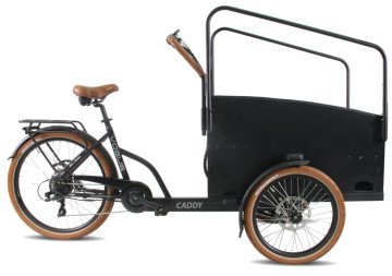 Vogue Caddy - elektrische bakfiets - mat zwart/bruin