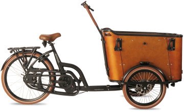 Vogue Avenger - elektrische driewieler bakfiets - mat zwart/bruin