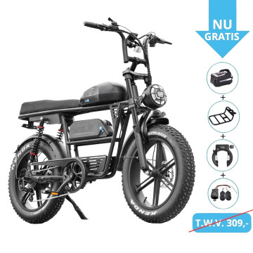 QM EB30 Dubbele accu - Zwart - elektrische fatbike