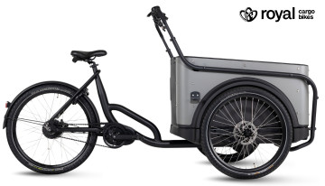 Royal Cargo Bike 3W Premium Plus - taupe grijs - elektrische bakfiets