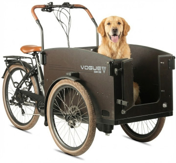 Vogue Journey S - Dog - elektrische bakfiets - mat zwart/bruin