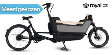 Royal Cargo Bike 2W Premium Plus - elektrische tweewieler bakfiets - Taupe Grijs