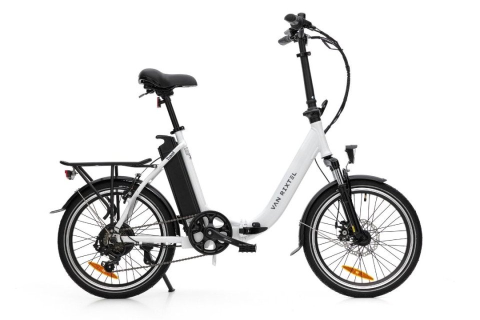 Van Rixtel Travel City Metallic Black elektrische vouwfiets lichtgewicht