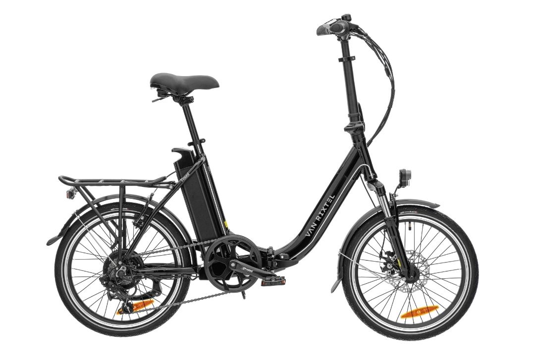 Van Rixtel Travel City Metallic Black elektrische vouwfiets lichtgewicht