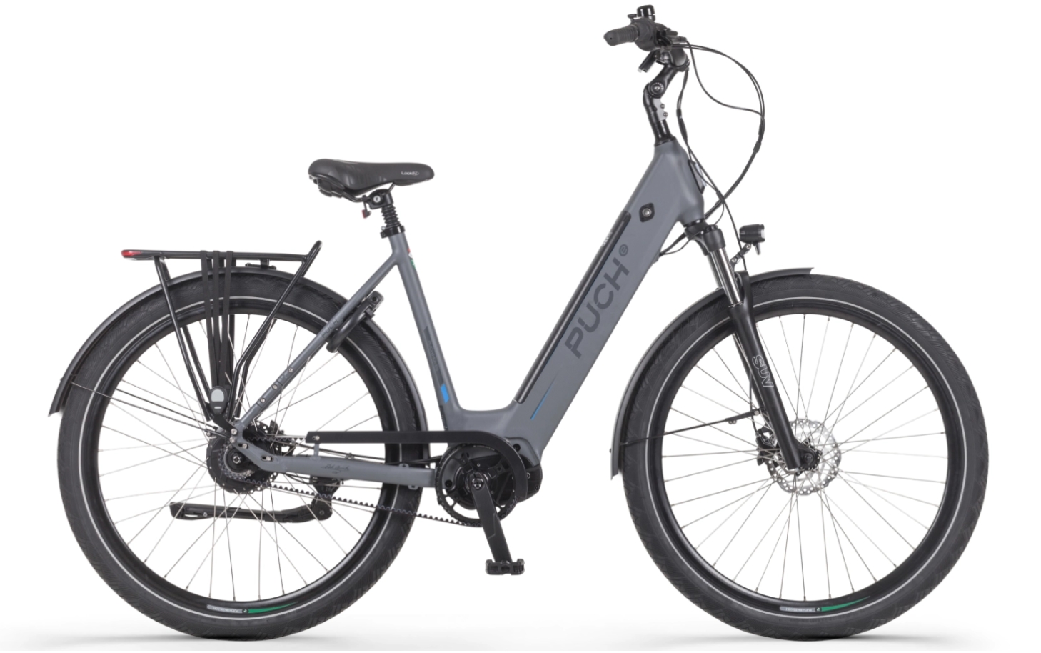 Puch Zirkon Dark Grey Enviolo Belt Drive damesfiets