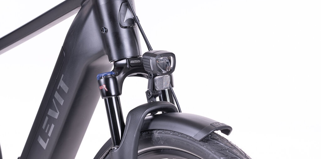 Levit Beleco 7 Overstep 2026 - obsidian matt - elektrische herenfiets verende voorvork